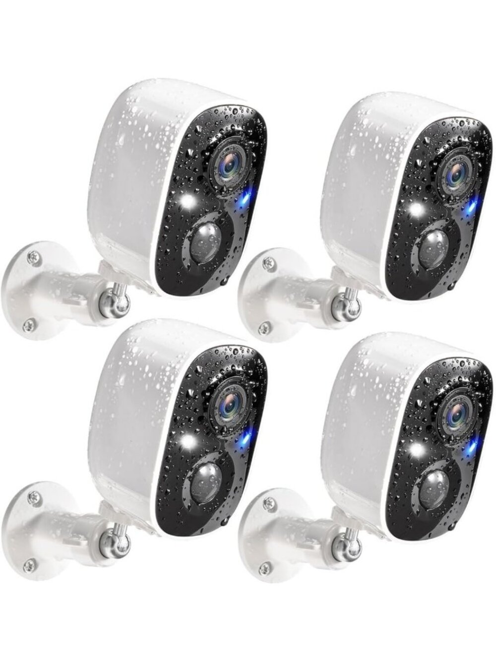 4-Pack Wireless Outdoor Security Cameras System - 2K HD Video, Night Vision